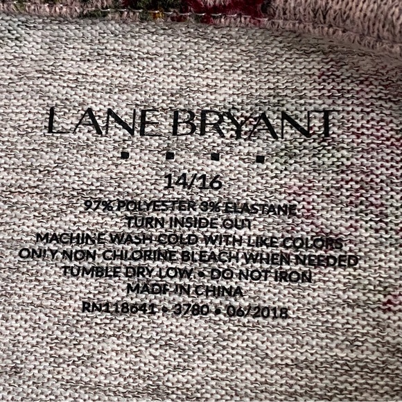 Lane Bryant Ruffle Cap Sleeves Floral Knit Top Popover - Picture 7 of 7